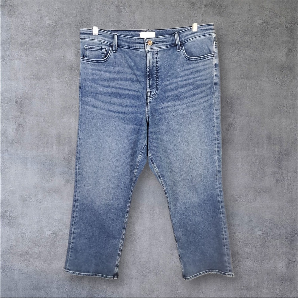 Jen 7 By 7 For All Mankind Jean Women 16 Denim Ankle Straight Stretch Whiskering